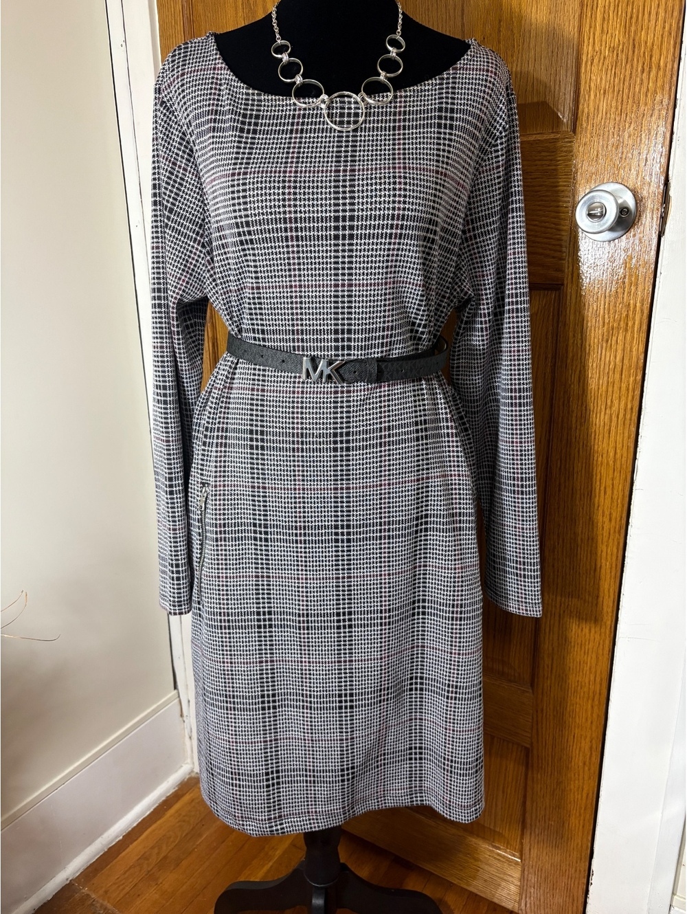 GAP Women’s XL Plaid Long Sleeve Belted Dress